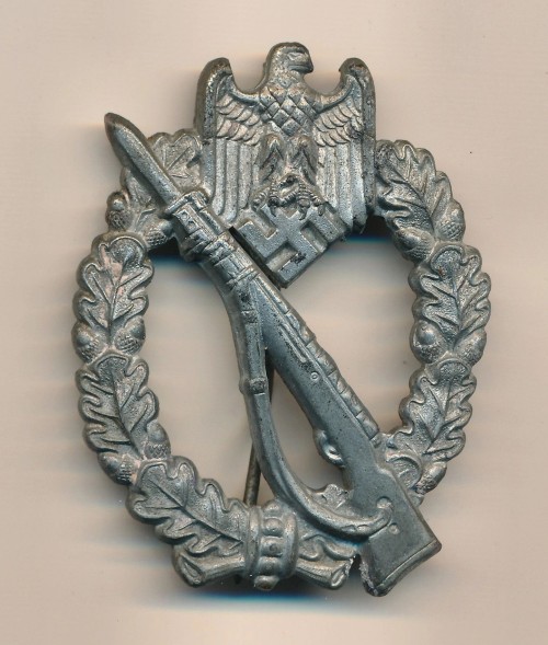 SOLD - Maker Marked Infantry Assault Badge in Silver