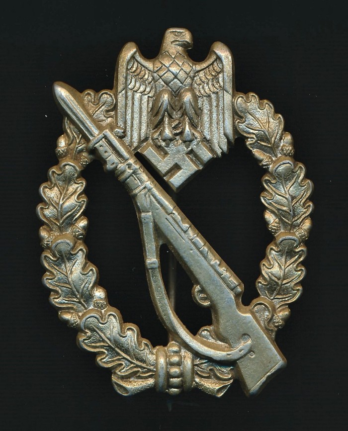 SOLD - Maker Marked Infantry Assault Badge in Silver