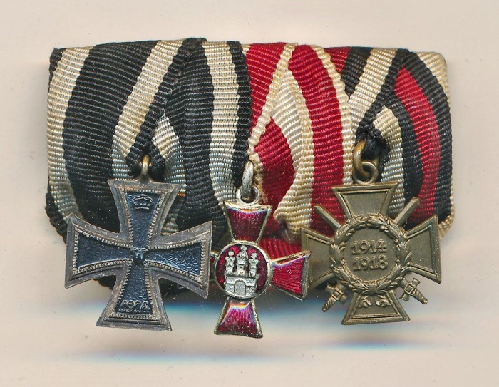 SOLD - Miniature Imperial 3 Place Medal Bar