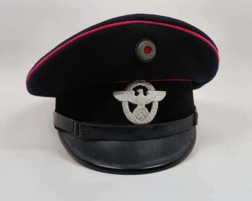 SOLD - NAMED Feuerschutzpolizei visor cap