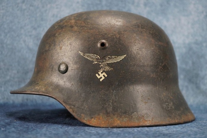 SOLD - NAMED early 1st Pattern Luftwaffe M35 Double Decal Helmet