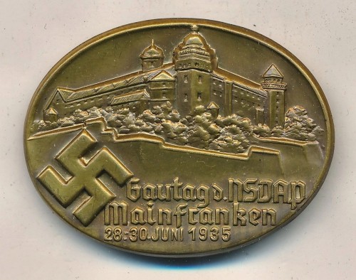 SOLD - NSDAP Gautag Mainfranken 1935 Tinnie