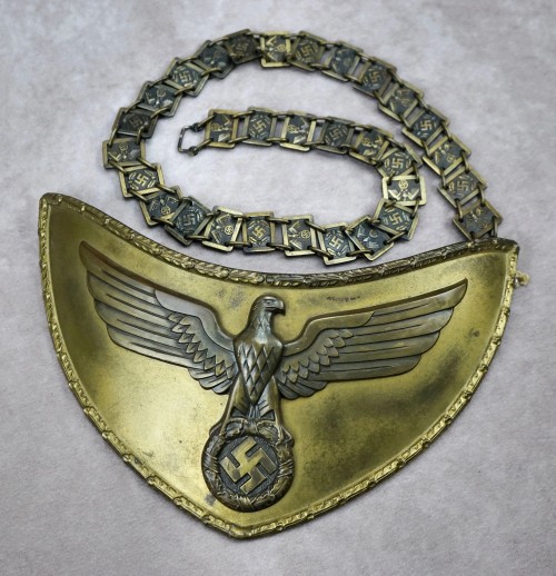 SOLD - NSDAP Standard Bearer Gorget w/ RZM Probe Tag