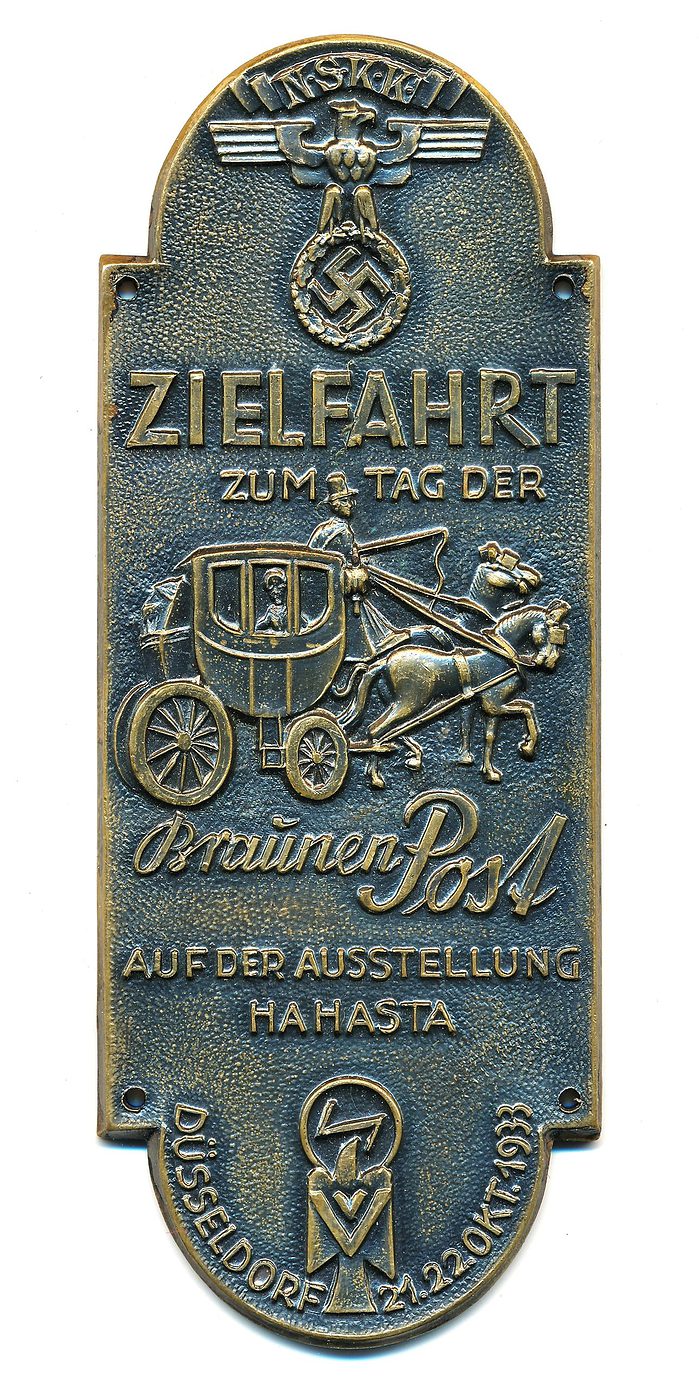 SOLD - NSKK Zeilfahrt zum Tag der Braunen Post Plaque