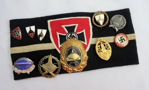 SOLD - NSRKB Veteran Armband with Veteran Organization Pin Collection