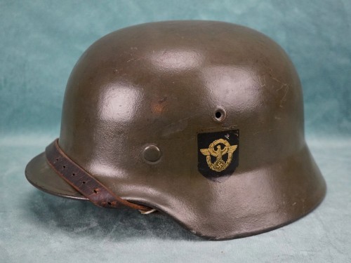 SOLD - Named M40 Double Decal Polizei Helmet w/ Chinstrap