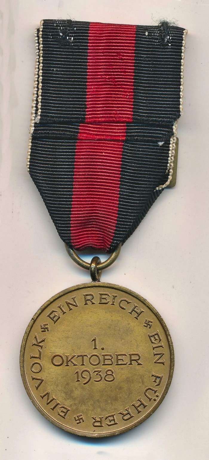 1938 Czech Annexation Medal w/ Prague Castle Bar