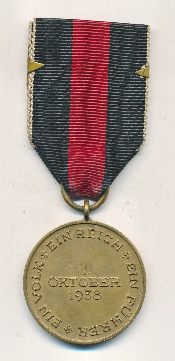 1938 Czech Annexation Medal w/ Prague Castle Bar