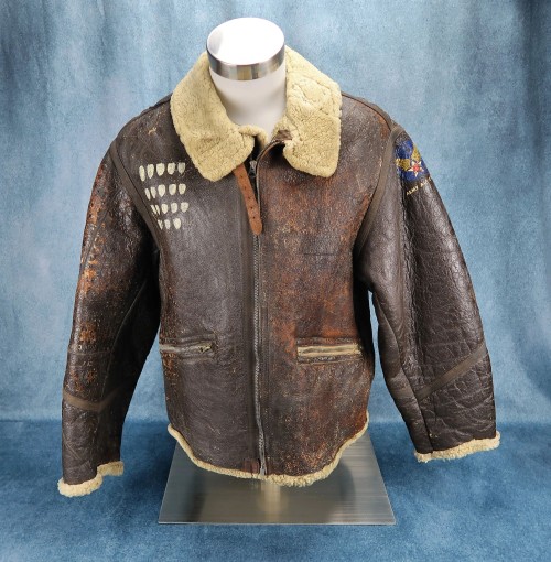 SOLD - PAINTED US Army Air Corp leather D1 bomber jacket DAKOTA QUEEN