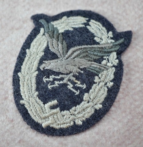 SOLD - Padded Luftwaffe Radio Operator Badge in Cloth