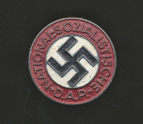 SOLD - Painted NSDAP Button Hole Membership Pin