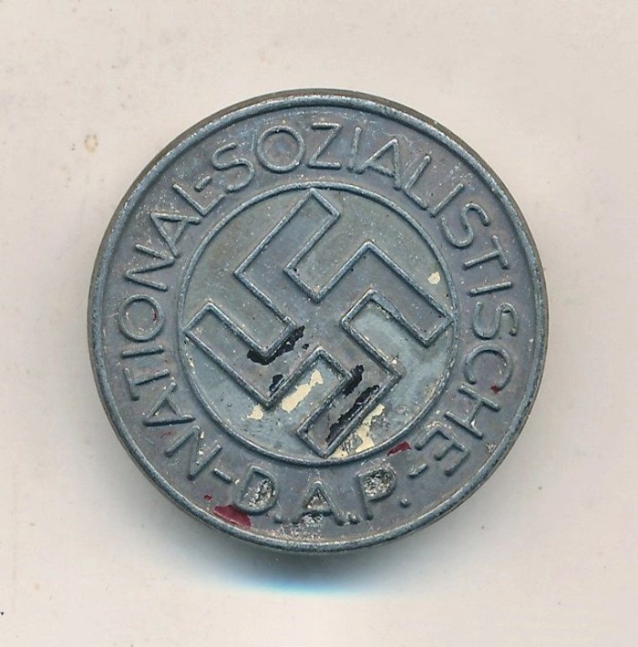 SOLD - Painted NSDAP Membership Pin RZM M1/105