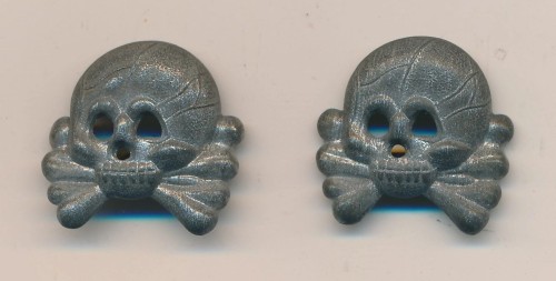 SOLD - Pair of Panzer Collar Tab Skulls