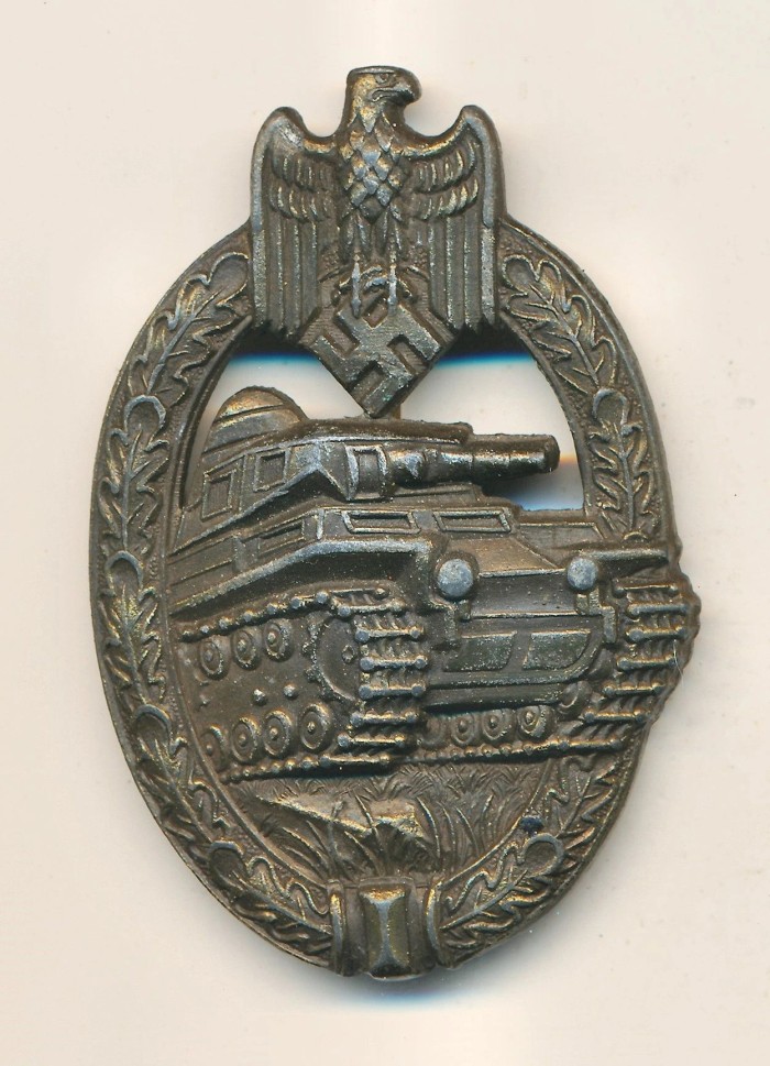 SOLD - Panzer Assault Badge in Bronze by AS in Triangle