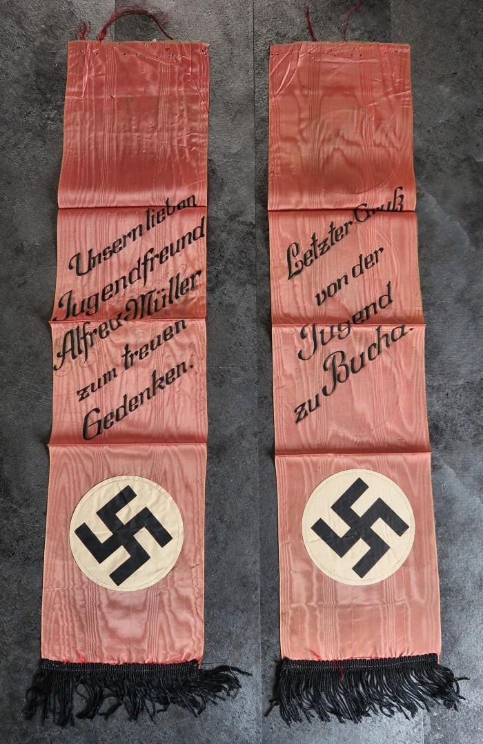 SOLD - Personalized NSDAP Funeral Sash Pair