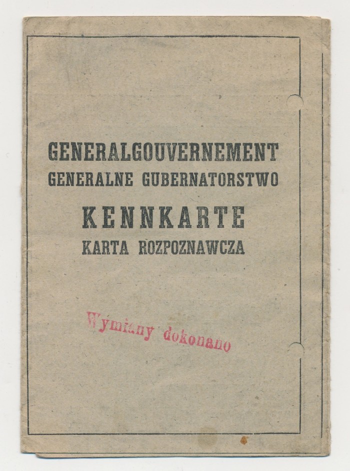 SOLD - Polish Generalgouvernement Kennkarte