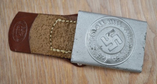 SOLD - Polizei EM/NCO Buckle w/ Leather Tab By JFS