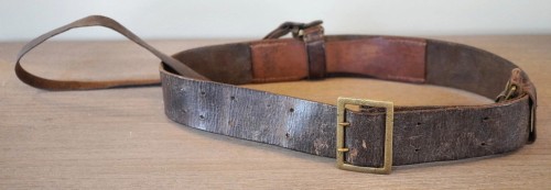 SOLD - Private Purchase Brown Leather Political Cross Strap & Belt