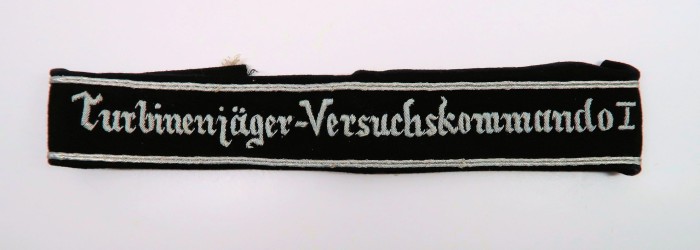 SOLD - RARE Turbinenjäger-Versuchskommando I Luftwaffe Turbine Engine Cuff Title