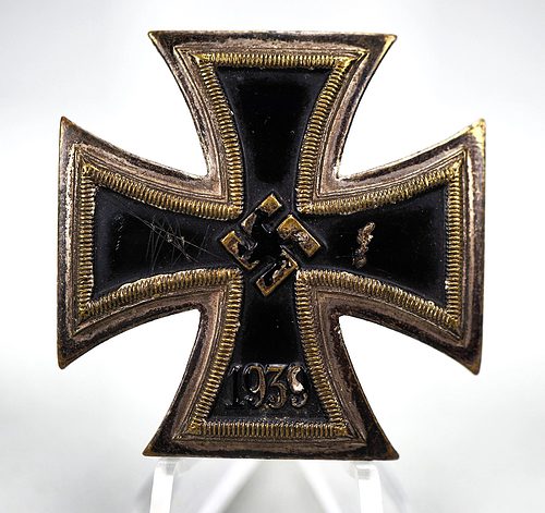 SOLD - RARE one piece brass Iron Cross 1st Class by Juncker