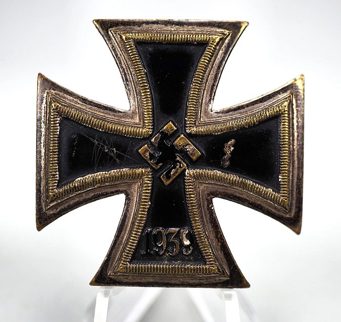 SOLD - RARE one piece brass Iron Cross 1st Class by Juncker