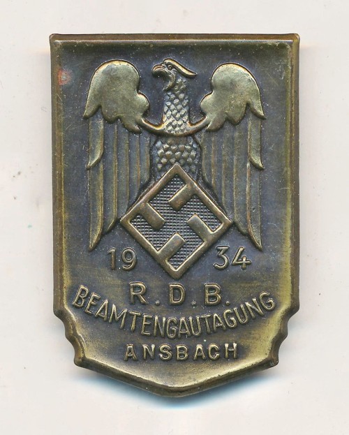 SOLD - RDB Beamtengautagung Ansbach 1934 Tinnie