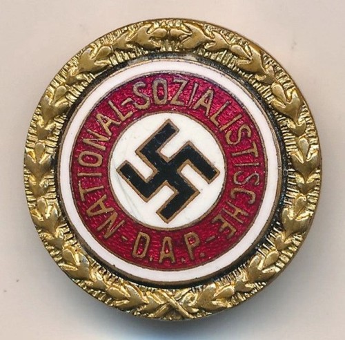 SOLD - RESEARCHED Gold Party Badge