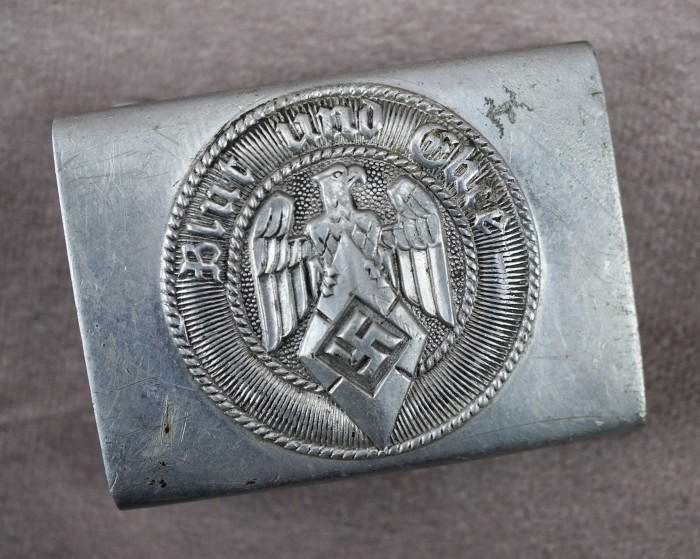 SOLD - RZM M4/28 Marked Hitler Youth Buckle in Aluminum