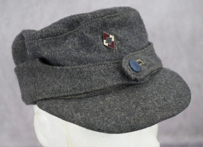 SOLD - RZM Tagged Hitler Youth Flak Helper M43 Cap - Image 6