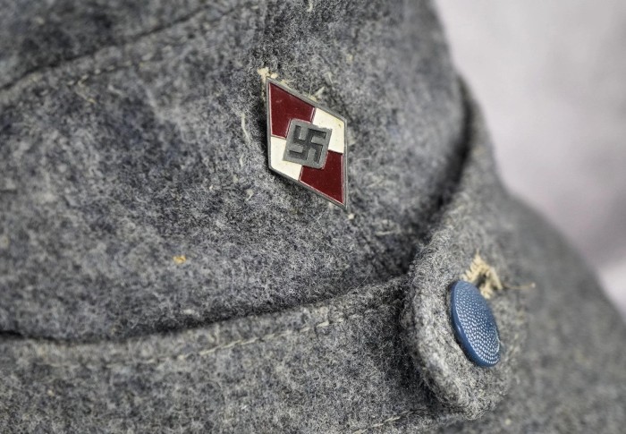 SOLD - RZM Tagged Hitler Youth Flak Helper M43 Cap - Image 7