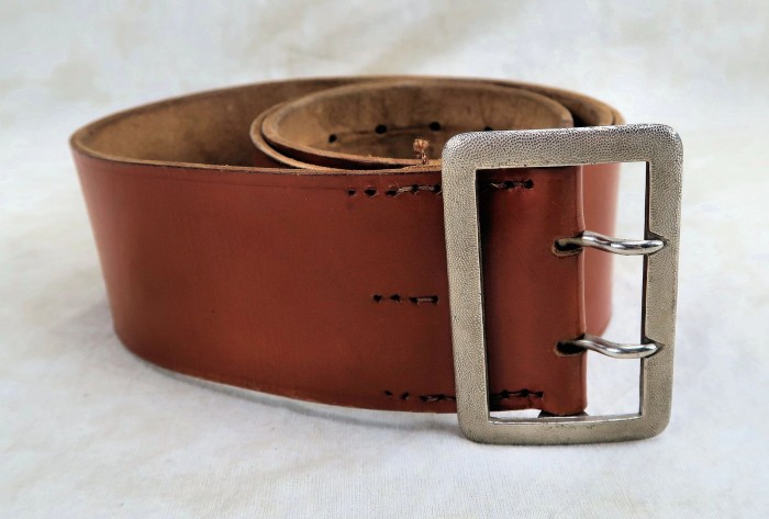 SOLD - RZM marked Double Claw Brown Leather Belt