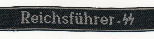 SOLD - Reichsführer-SS Cuff Title in Bevo