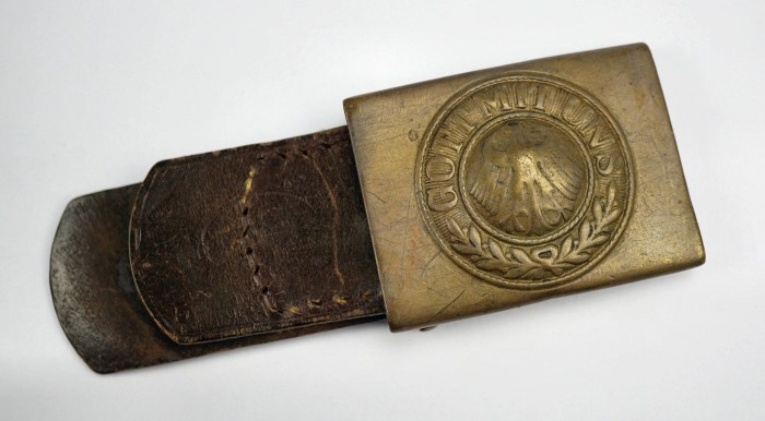 SOLD - Reichsmarine Belt Buckle w/ Leather Tab