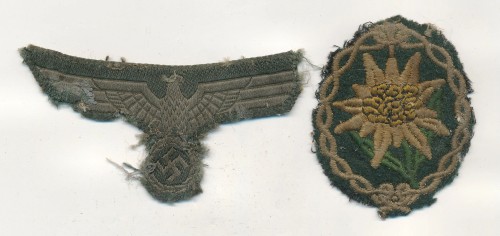 SOLD - Removed Gebirgsjäger Edelweiss & Cap Eagle Set