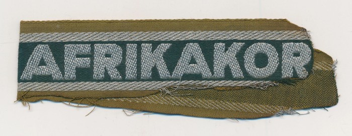 SOLD - Removed Portion of Afrikakorps Cufftitle