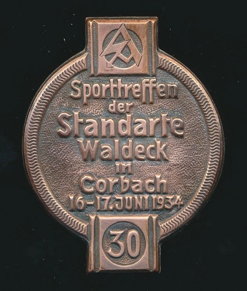 SOLD - SA Sporttreffen der Standarte Waldeck in Corbach 1934 Tinnie