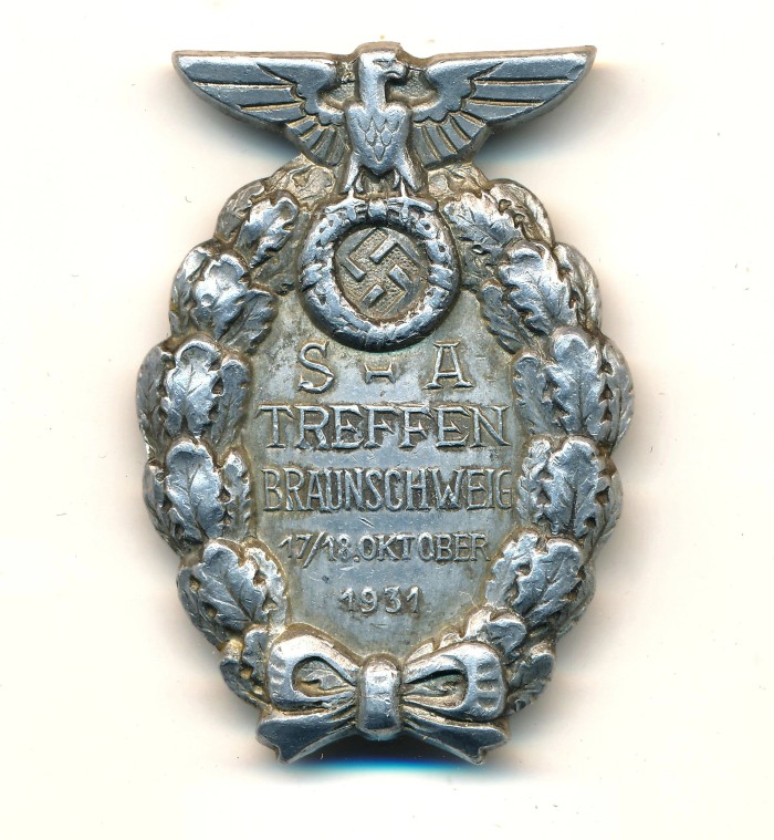 SOLD - SA Treffen Braunschweig 17/18. Oktober 1931 Badge