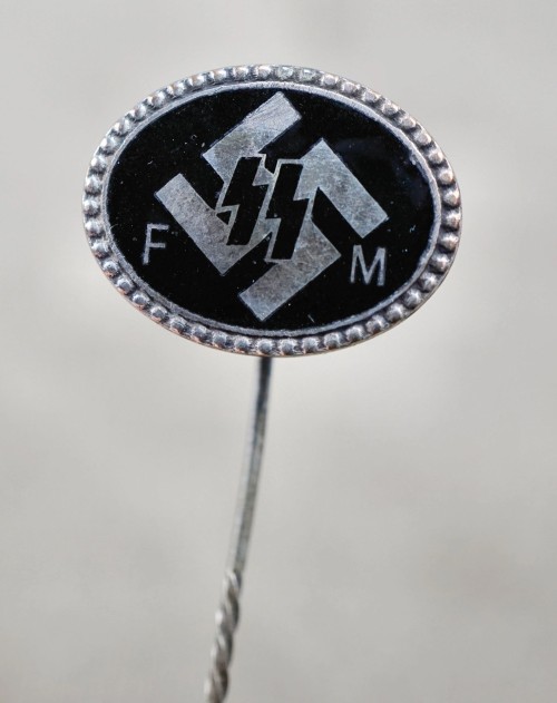 SOLD - SS FM donation enamel stickpin