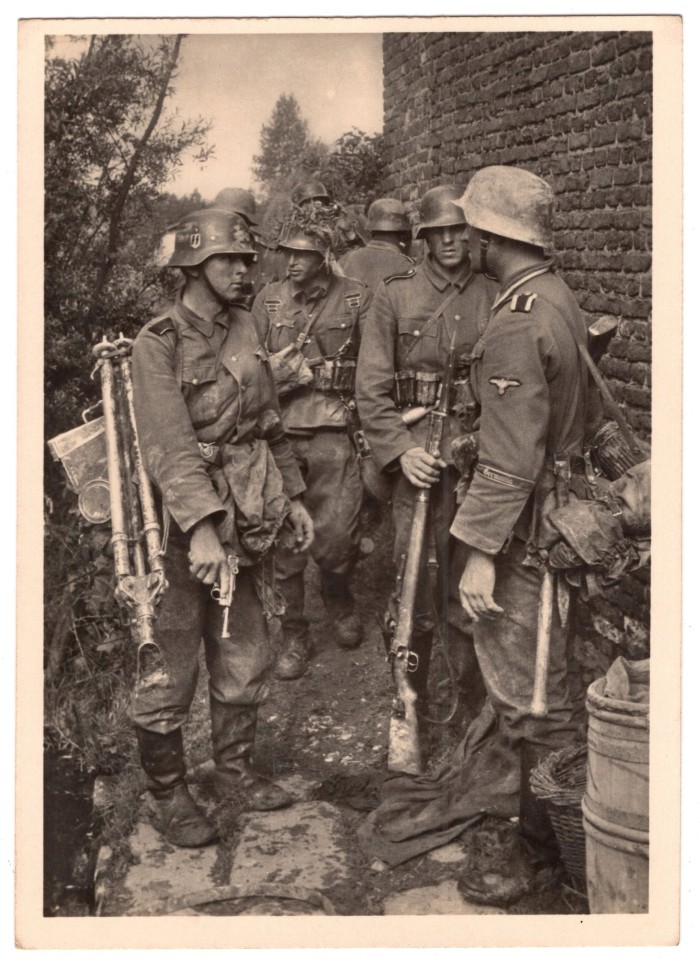 SOLD - SS Germania Men Regroup Postcard