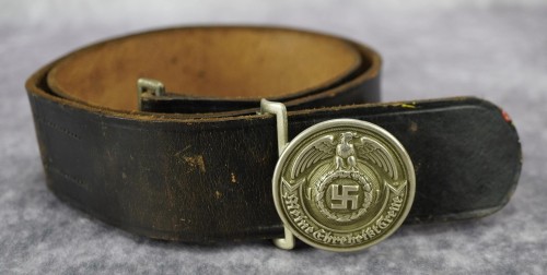 SOLD - SS Officer Belt & Buckle in Nickel by Overhoff