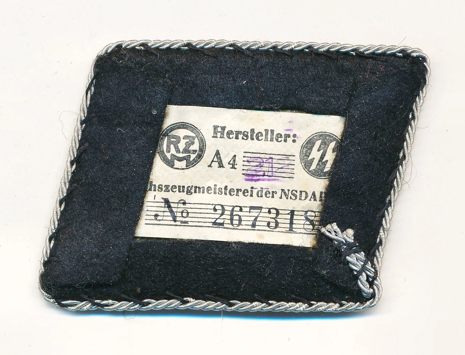SOLD - SS Officer Collar Tab w/ RZM Tag - Image 2
