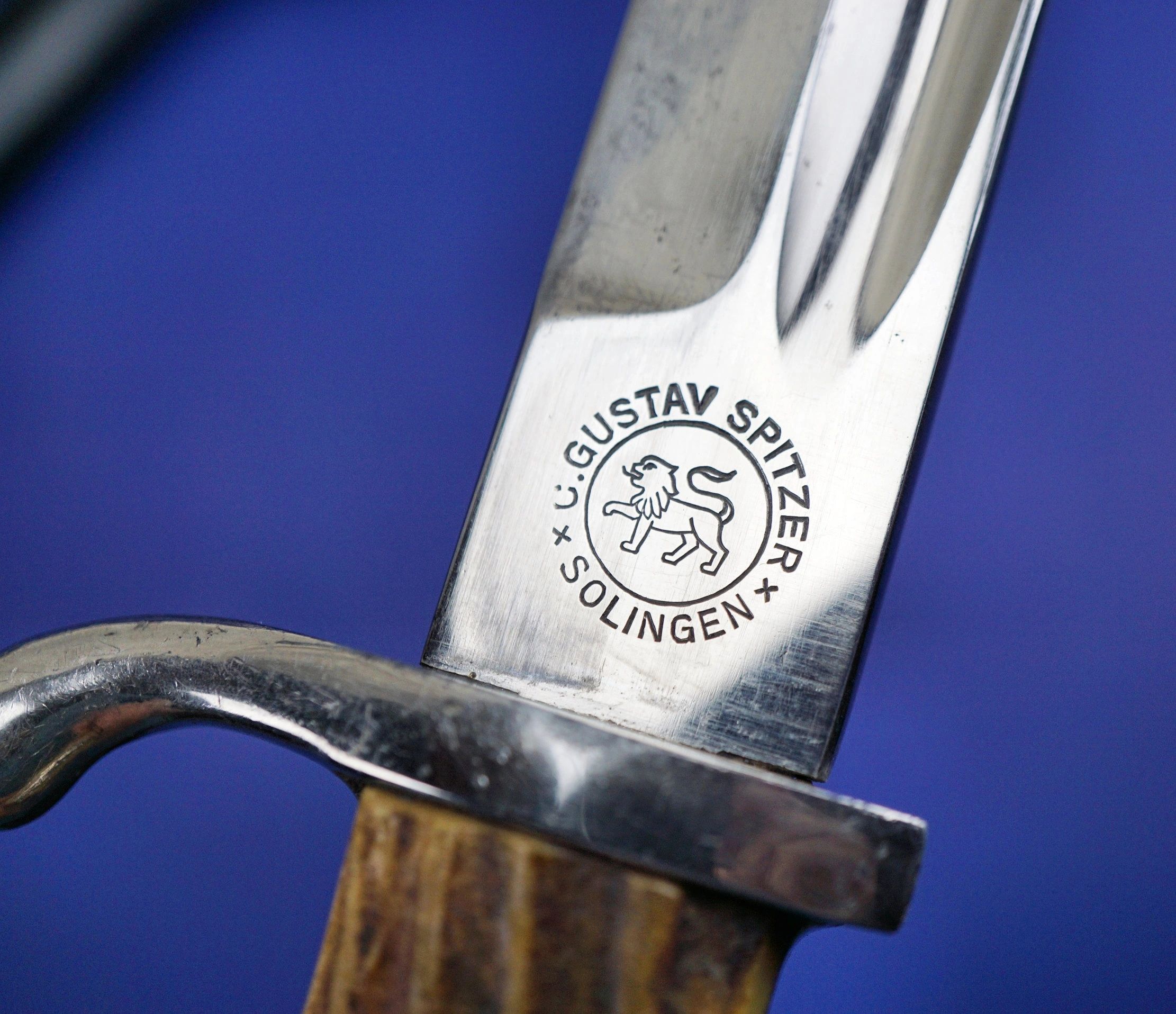 SOLD - Stag Handle Dress Bayonet by C. Gustav Spitzer - Image 5