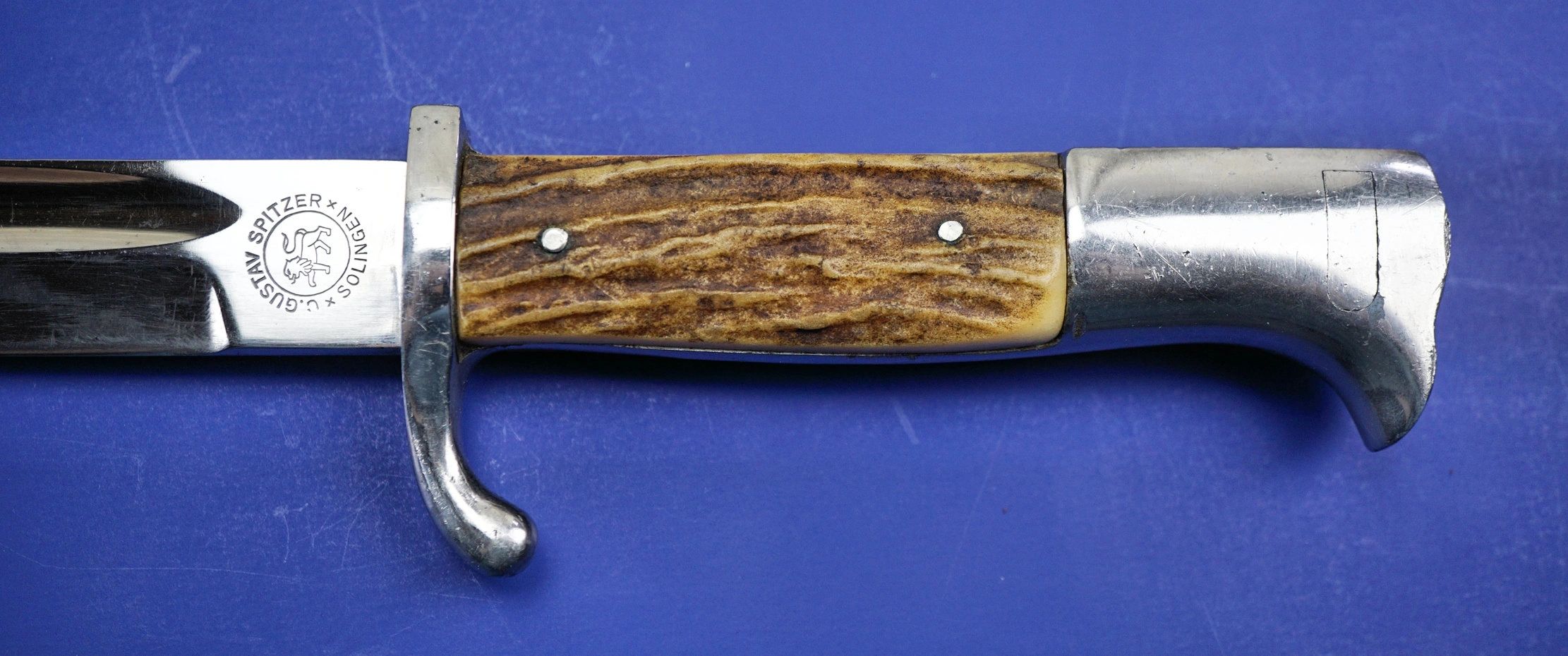 SOLD - Stag Handle Dress Bayonet by C. Gustav Spitzer - Image 7