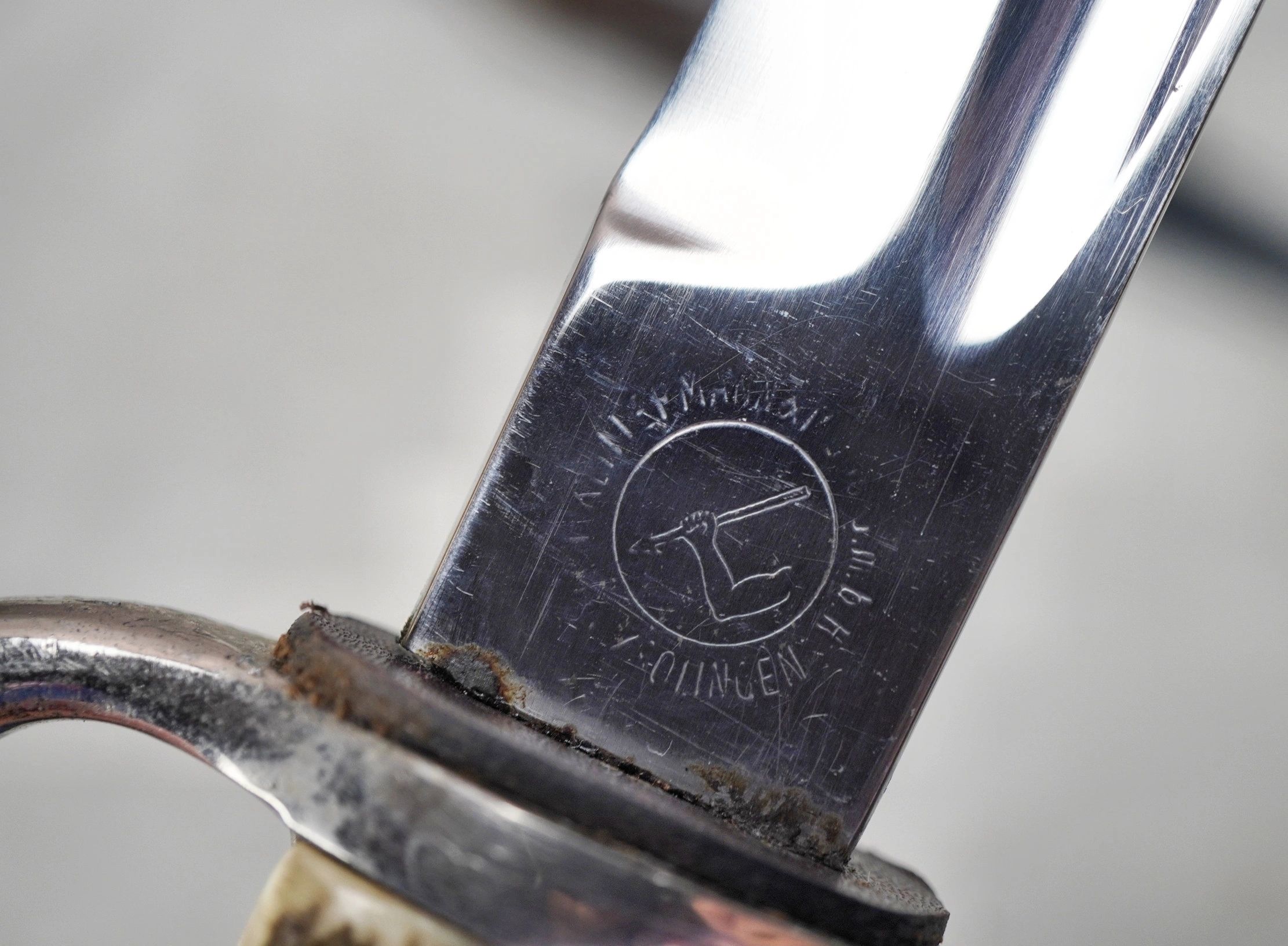 SOLD - Stag Handle Dress Bayonet by Kittermann & Moog - Image 6