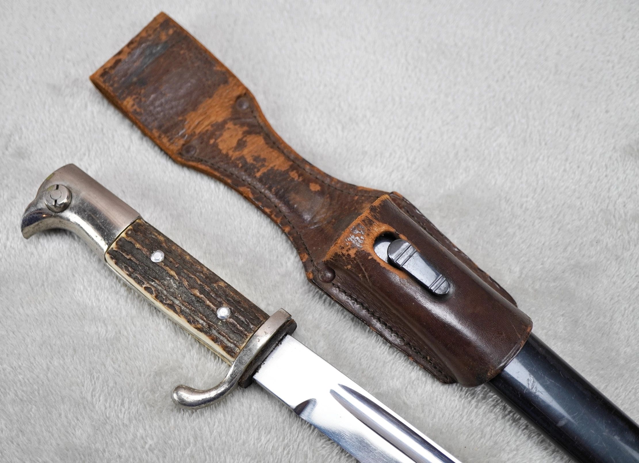 SOLD - Stag Handle Dress Bayonet by Kittermann & Moog - Image 7