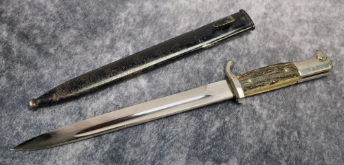 SOLD - Stag Handle Dress Bayonet by Robert Klaas