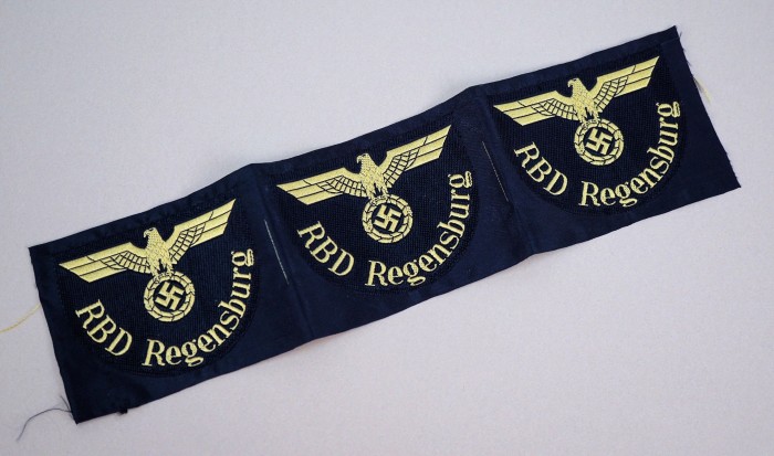 SOLD - Strip of 3 RBD Regensburg Sleeve Insignia