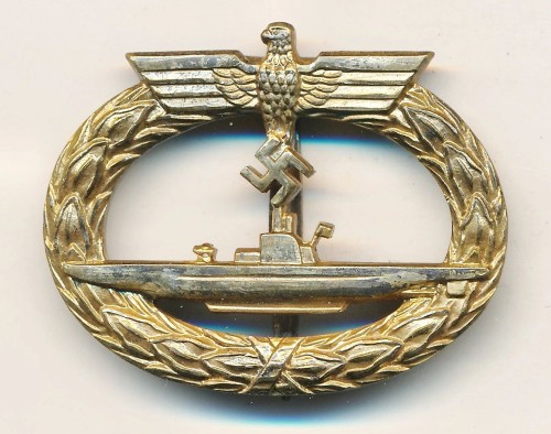 SOLD - U-Boat Badge in Tombak by Schwerin