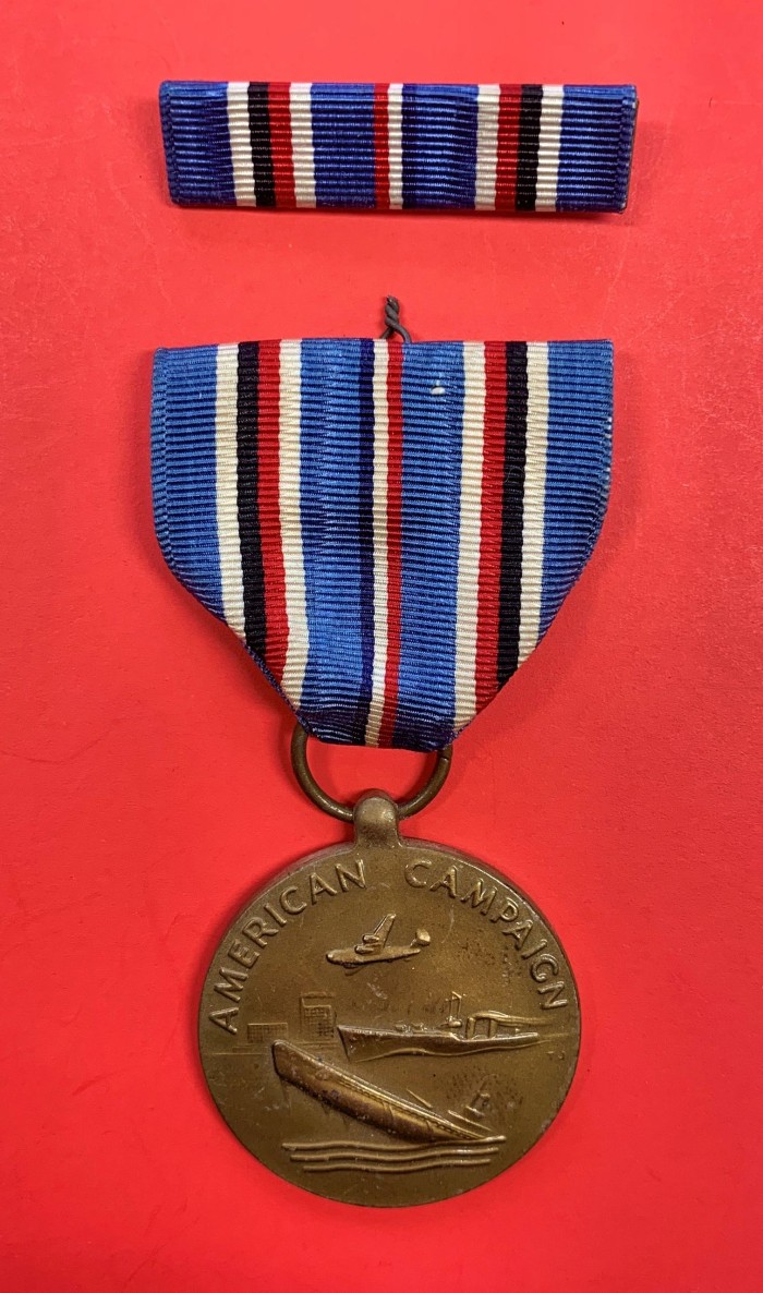 SOLD - US American Campaign Medal w/ Ribbon Bar