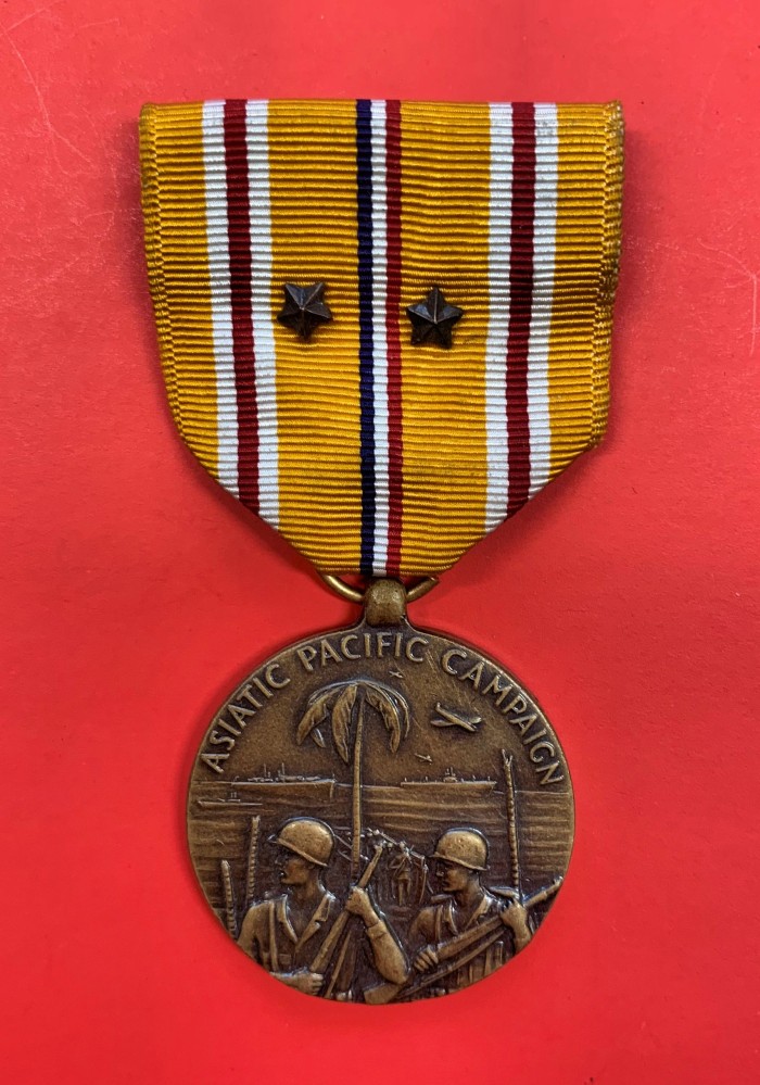 SOLD - US Asiatic Pacific Campaign Medal w/ 2 Campaign Stars